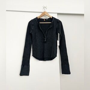 NWOT Free People Colt Thermal Waffle Tee Shirt Top Size XS